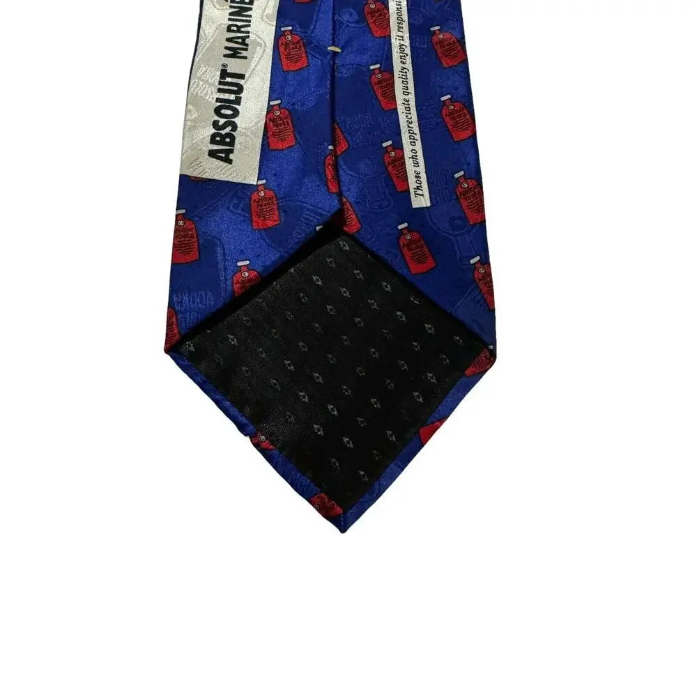 Absolut Marine Absolut Vodka Vintage Rare Novelty Necktie 100% Silk